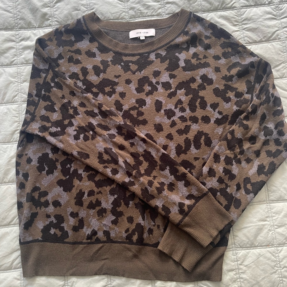 John + Jenn Brown Leopard Print Kids Joggers